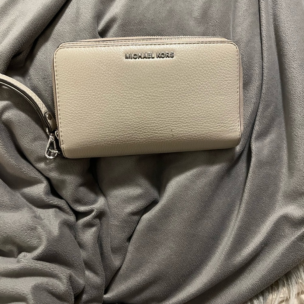 Michael Kors Tan Pebbled Leather Wristlet